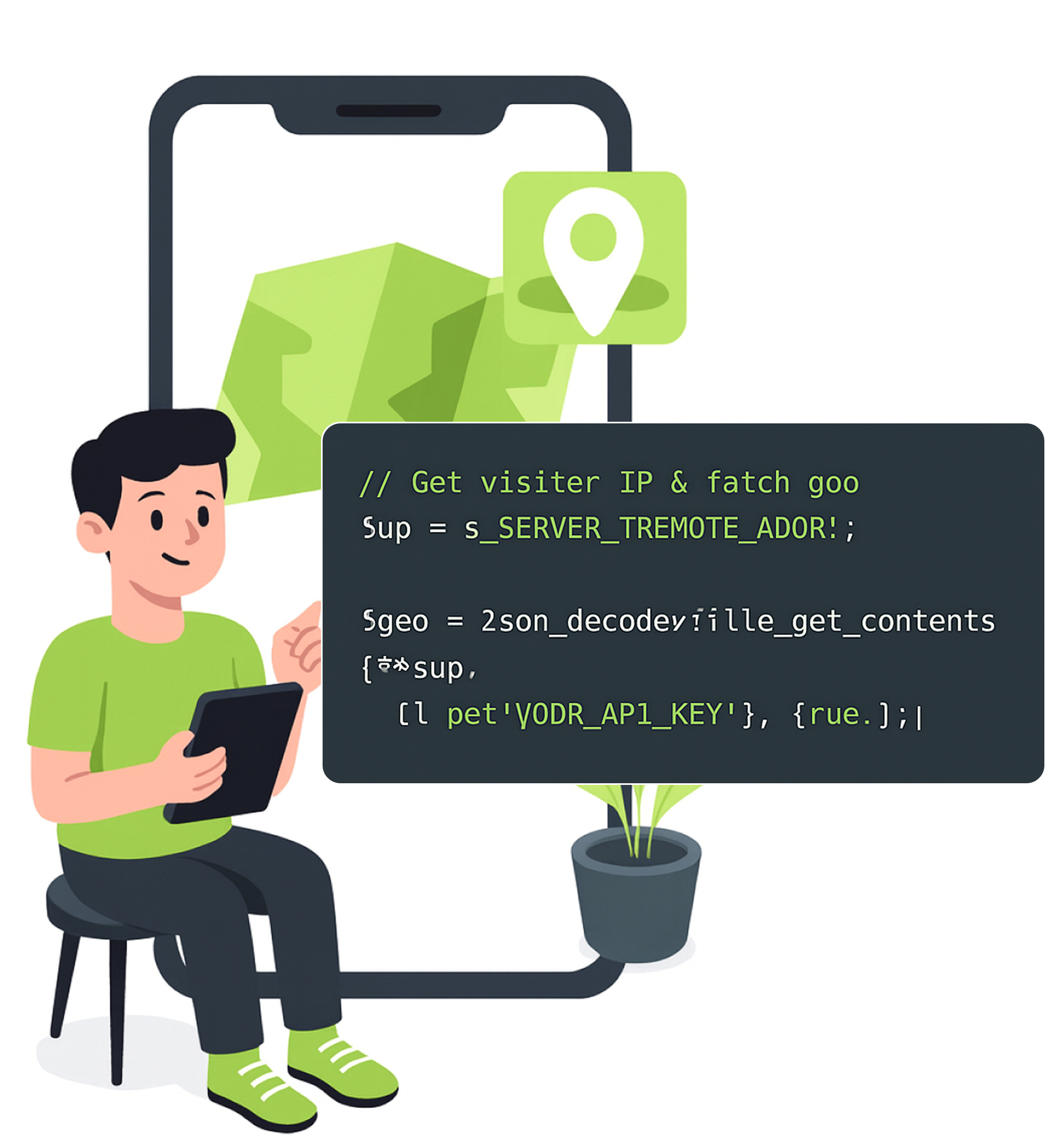 Developer using IP-based geolocation code to route users via geolinks