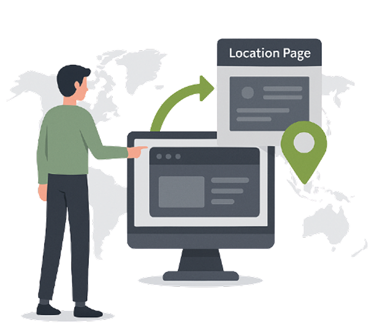 GeoPlugin graphic of a woman by a globe with a dollar sign, an X icon, and a check mark on a screen symbolizing blocking sales by region.