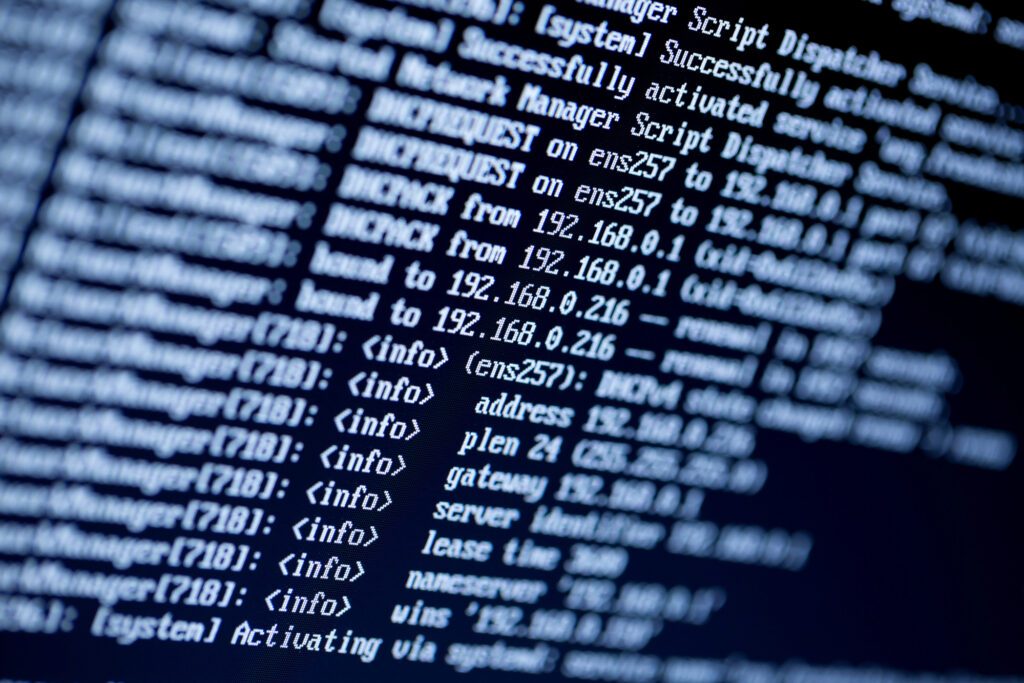 Image showing many IP addresses on a computer screen.