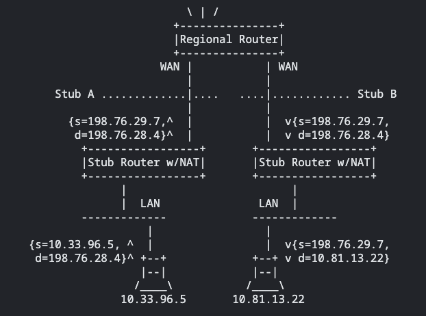 geoPlugin's screenshot of basic NAT operation.