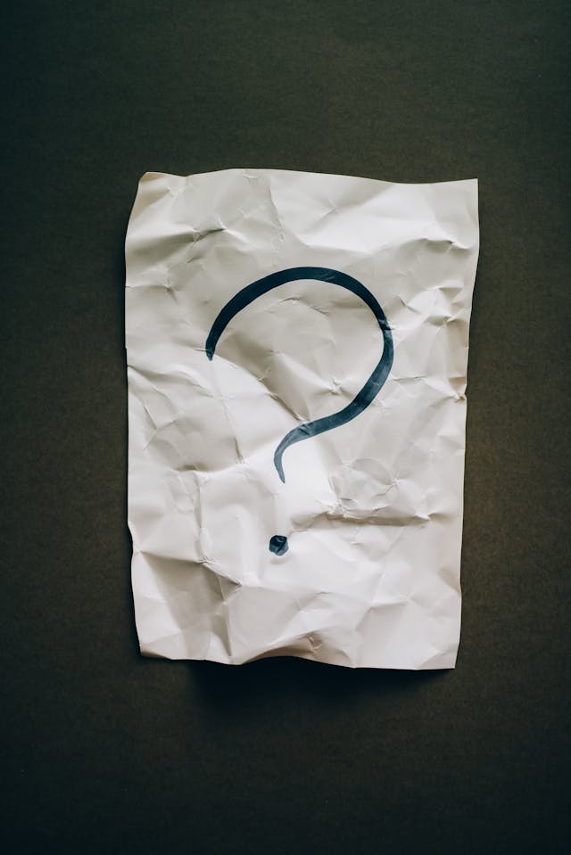 pexels-leeloothefirst-5428826 - GeoPlugin - Resources A question mark on a crumpled piece of paper.