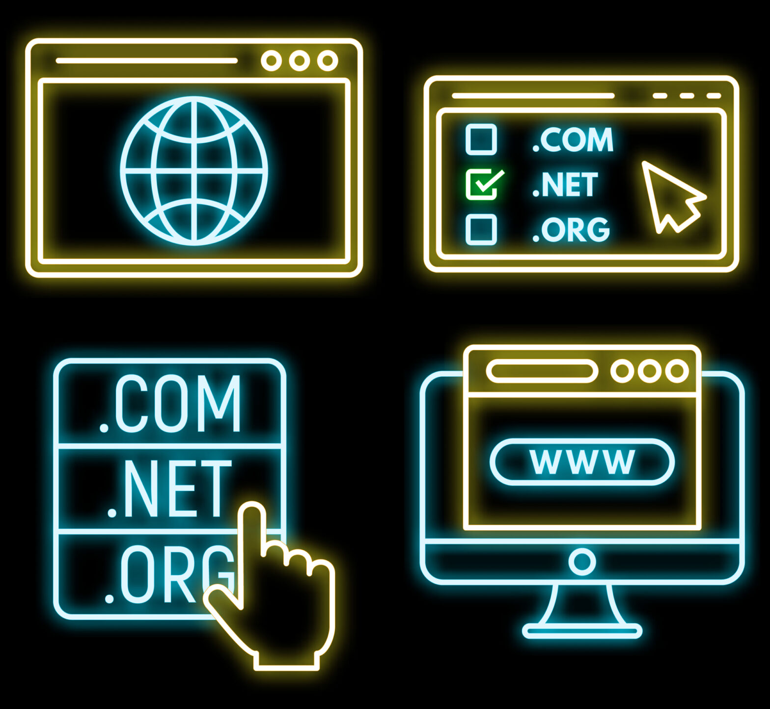 Image showing multiple different domain extensions of a public IP address.