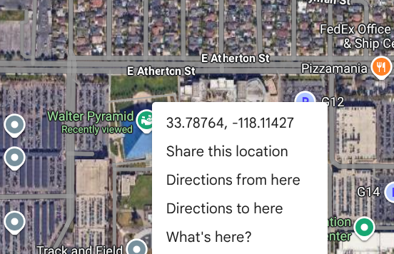 2 - GeoPlugin - Resources The lat, long coordinates for the Walter Pyramid in California.