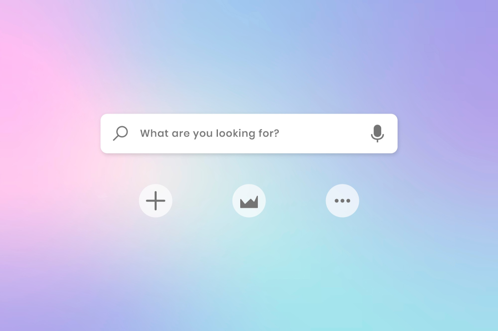 There is a main search engine screen with a search bar in the middle of the page.
